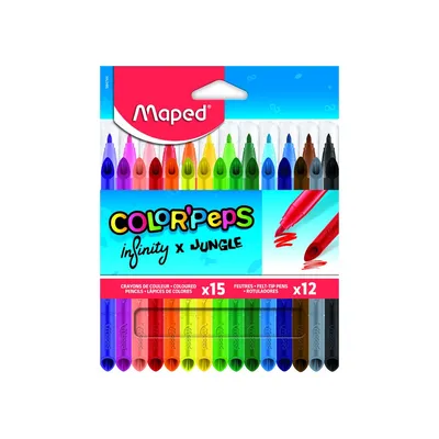 Maped Set od 15 drvenih bojica i 12 flomastera Infinity