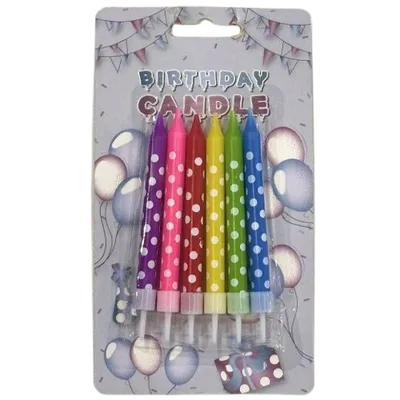 Set rođendanskih svijećica. 10cm, 6 komada + Postolje