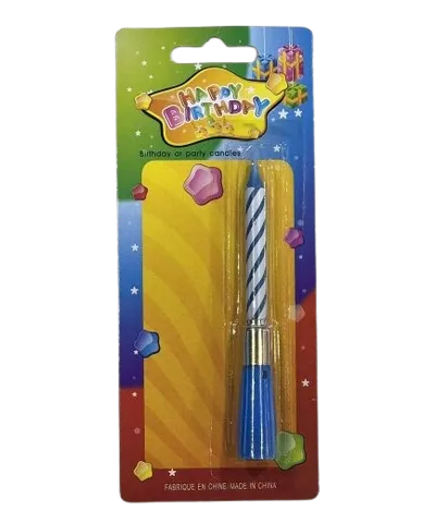 Rođendanska svijećica, Muzički efekti, 11cm, Plavo-bijela
