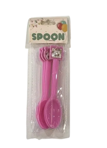 Set plastičnih kašika sa dekoracijom Unicorn, 6 komada, Roze