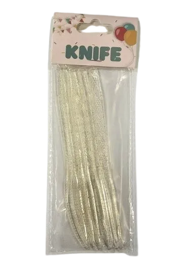 Set Plastičnih noževa Rainbow Gold, 6 komada