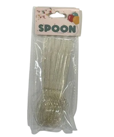 Plasticne kašike Rainbow Gold Dot, 6 komada