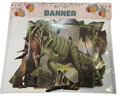Baner Happy Birthday, Dinosaur, 2.5m