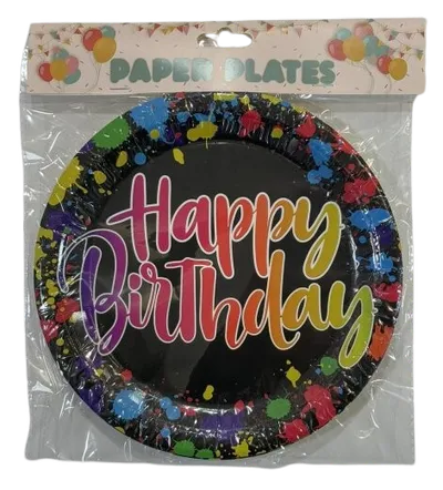 Set papirnih tanjira Neon, 23 cm, 6 komada