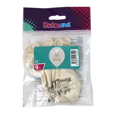 Balonevi Set balona Just married, 30cm, 9 komada