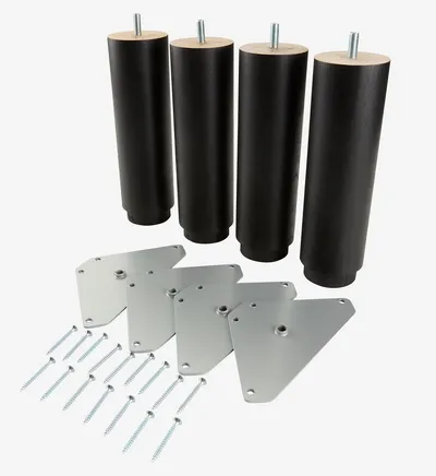 Linnea Noge za krevet 6x20cm, Crne