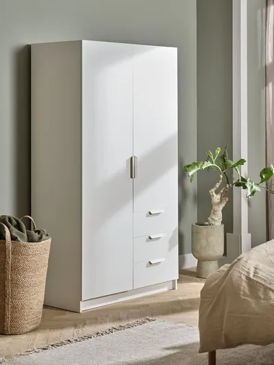Linnea Ormar sa 2 vrata i 3 ladice 96x176cm, Bijela