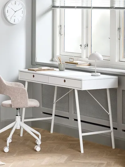 Linnea radni sto, 48x120cm, sa 2 fioke, bijela