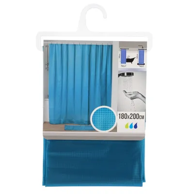 TENDANCE zavjesa za kupanje 180x200cm eva laser plava boja pauna, Plava
