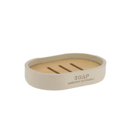 TENDANCE Držač za sapun 2,3x12,3x8,3 cm poliresin bambus, bež