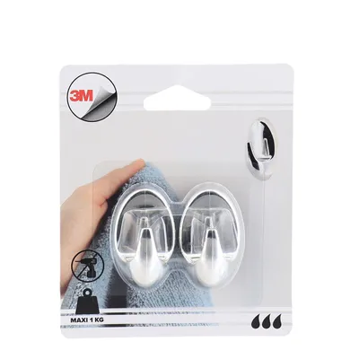 TENDANCE Set od 2 kuke 3m 3 x 2,5 x 5 plastične, srebrne