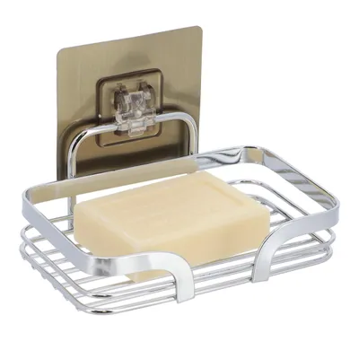 TENDANCE Držač za sapun 10x14x9,5 cm za lijepljenje, srebrni