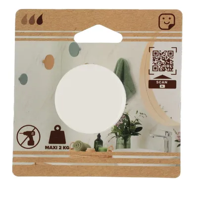TENDANCE Samoljepljiva kuka 4,5 cm bambus, bijela