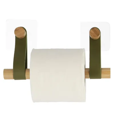 TENDANCE Samoljepljivi držač toaletnog papira 11,5x20x2,5 cm bambus, zelena