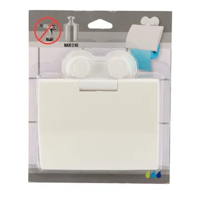 TENDANCE Držač toaletnog papira s vakuumom 15,2x3,8x16 cm pp, bijela