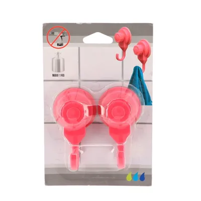TENDANCE Vakuumska vješalica 2/1 4,5x3,5x8,7cm pp, roza