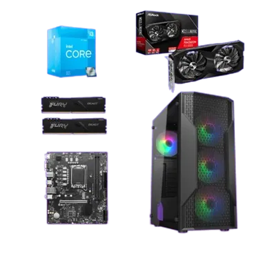 Start Desktop računar Explorer, i3 12100F, 16GB DDR4, 512GB SSD, RX 7600, Windows 11 Pro, Office 2021, Crni