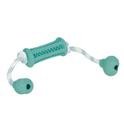 NOBBY Palica za pse sa užetom Dental Line 37cm zelena