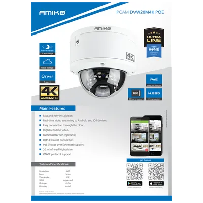 Amiko Home IP kamera DVW20M4K POE