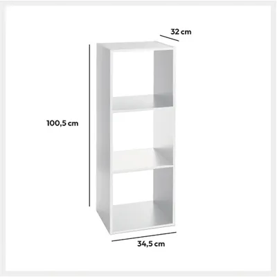 FIVE Regal sa 3 police MIX&MODUL 34,5x32x100,5cm, Bijela