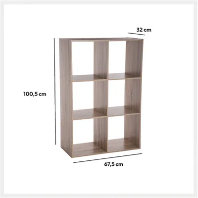 FIVE Regal sa 6 polica MIX&MODUL 67,6x32x100,5cm, Bež