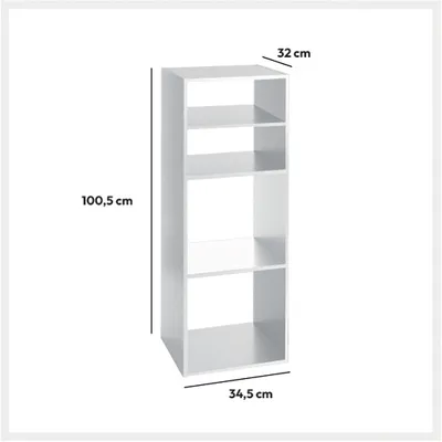 FIVE Stalak sa 4 police MIX&MODUL 34,5x32x100,5, Bijeli