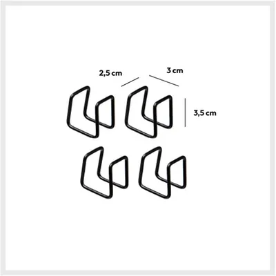 FIVE Spojnice za police MIX&MODUL 3x2,5x3,5cm metalne, 4 komada, crne