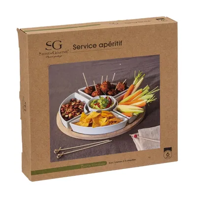 SECRET DE GOURMET Set za predjelo Porculan/bambus, Bijela