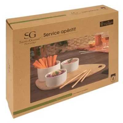 SECRET DE GOURMET Set za predjelo, Porculan-bambus, Bijela