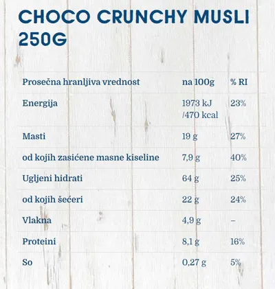 FUN&FIT Hrskavi čokoladni müsli 250g