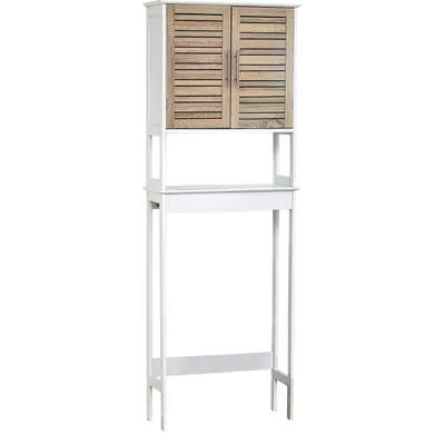 TENDANCE Kupaonski ormarić s 2 vrata i 1 policom 63x23x179cm mdf, bambus-bijela
