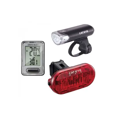 CATEYE set baterijskih svjetala, prednje HL-EL135N, zadnje TL-LD135, crni