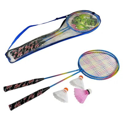 DENIS Set za badminton s 2 reketa i 3 loptice, Šaren