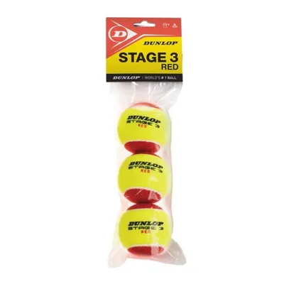 DUNLOP Loptice STAGE 3 3POLY, Crvena