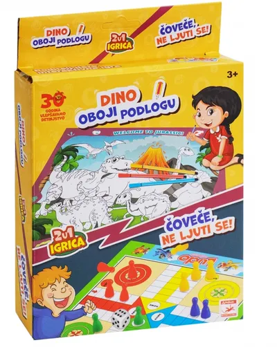 MAGAZA Društvena igra 2 u 1 - Ne ljuti se čovječe i oboji pozadinu Dino