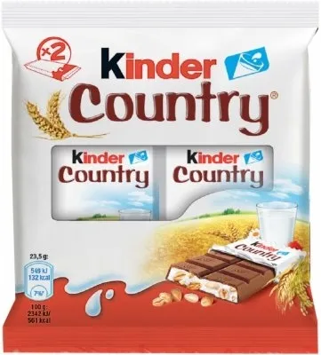 Kinder Country mliječna čokolada sa hrskavim žitaricama, 2x23,5g