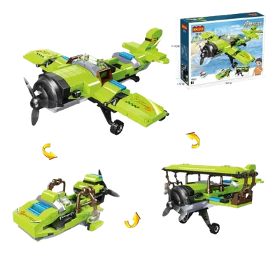 Cogo Dječija igračka Transformirajući avion MKK225789, Kockice, 3u1, 26x20.5 cm, 178 komada