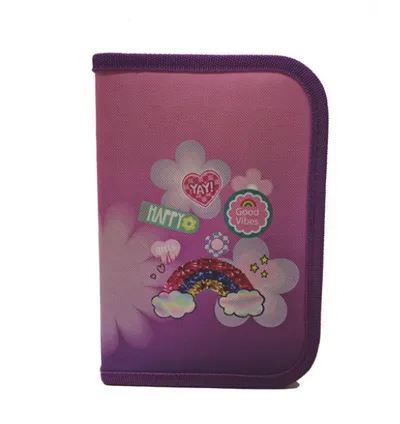 Tomo šped Pernica 1-zip Good Vibes 32262, Roze