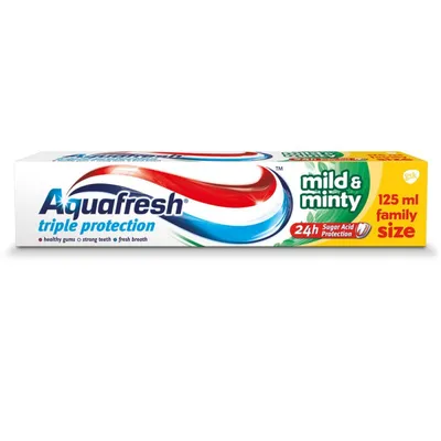 AQUAFRESH pasta za zube trostruka zaštita blaga i s okusom mente 125 ml