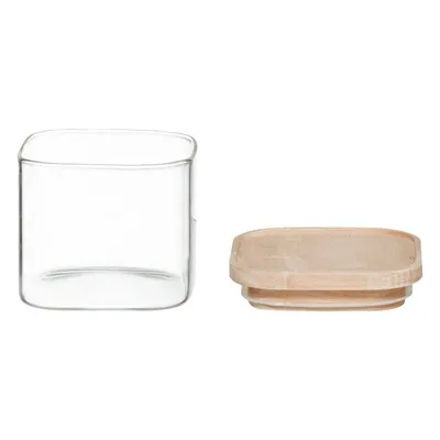 Set od PET tegli, 4 komada, 10x10x8,2 cm, 10x10x15,2 cm, drvo i staklo, prozirne
