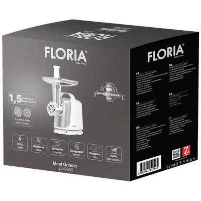 Floria Mašina za mljevenje mesa, snaga 1300 W - ZLN7966, Bijela