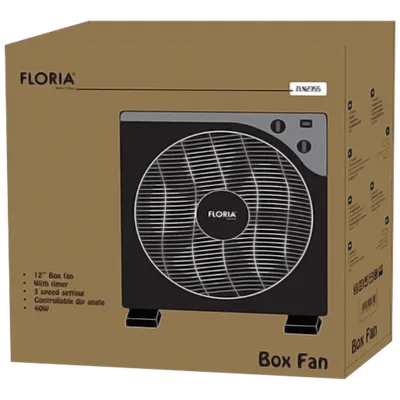 Floria Ventilator, podni, promjer 30 cm, timer, 40 W, crni - ZLN2355, Crni