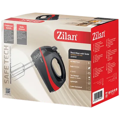 Zilan Mikser ručni, 5 brzina+turbo, 300 W - ZLN8401 (ZLN8402/RD), Crveni