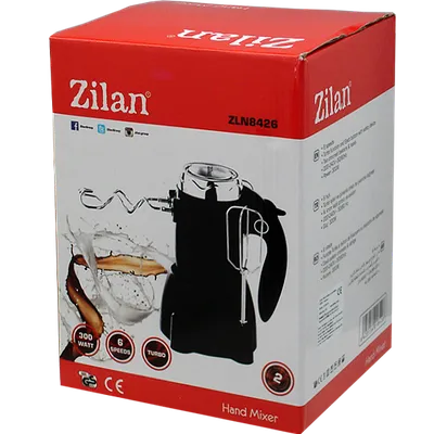 Zilan Mikser sa postoljem, 6 brzina+ turbo, 300 W - ZLN8426, Crni