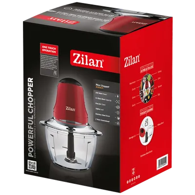 Zilan Sjeckalica, staklena posuda 1.0 lit., 200 W - ZLN5619, Crvena