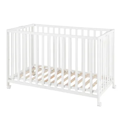 ROBA KIDS Drveni sklopivi krevetac 60x120 cm, Bijeli