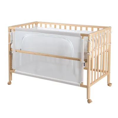 ROBA KIDS Drveni krevetac sa ogradicom i vrećom za spavanje 60x120 cm