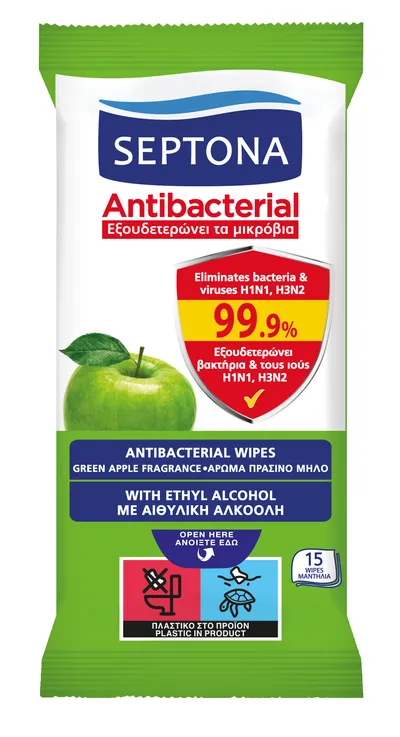 Septona Antibakterijske osvježavajuće maramice Jabuka 15/1