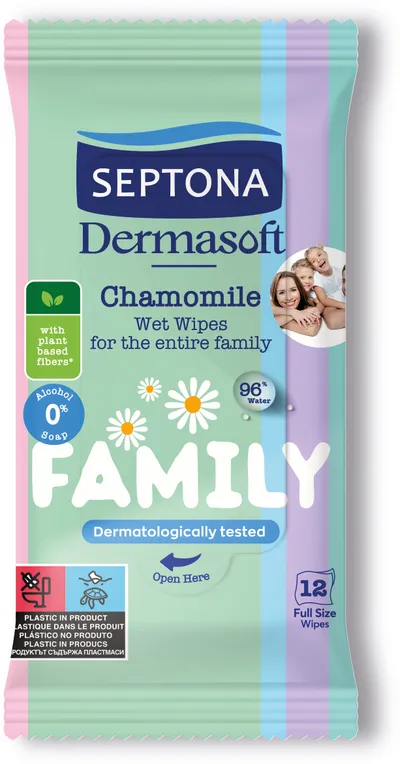 Septona Vlažne maramice putno pakiranje - family 12/1