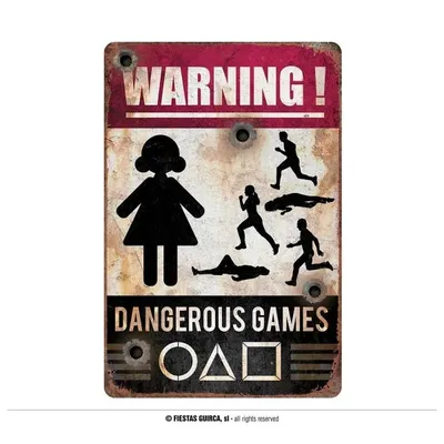 Metalni znak "Dangerous Games" 24x36cm